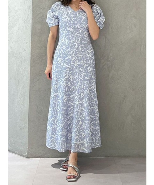 フラワーパフスリーブワンピース｜マークスタイラーアウトレットの