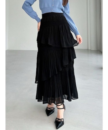 アシンメトリーティアードスカート