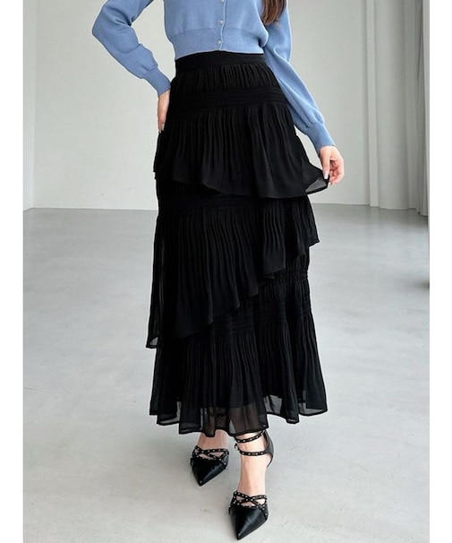 アシンメトリーティアードスカート