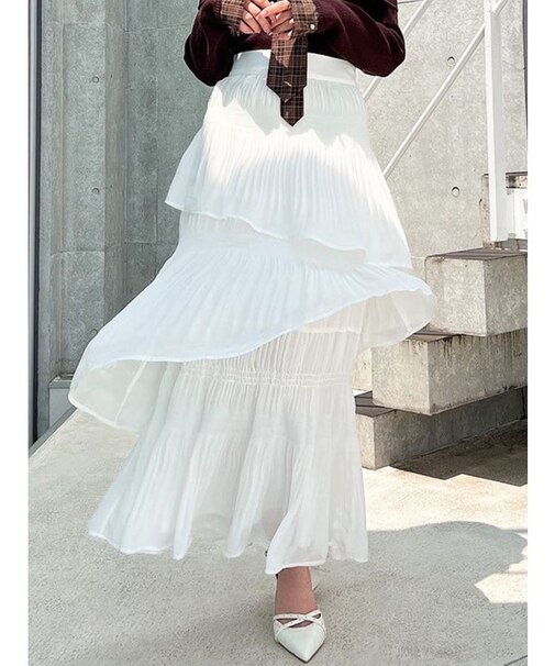 アシンメトリーティアードスカート