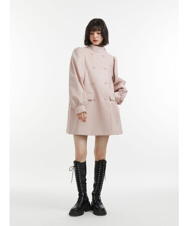 フェイクレザーAラインジャケット