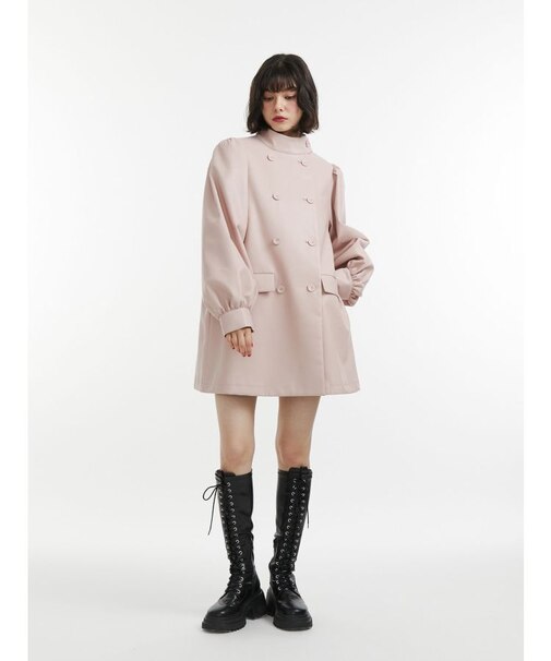 フェイクレザーAラインジャケット