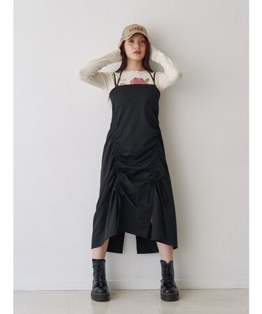 イレギュラーギャザーキャミワンピース