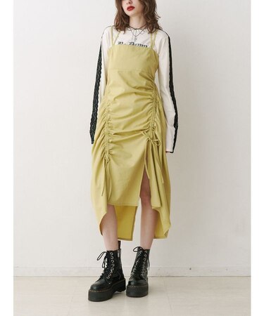 イレギュラーギャザーキャミワンピース