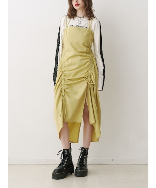 イレギュラーギャザーキャミワンピース