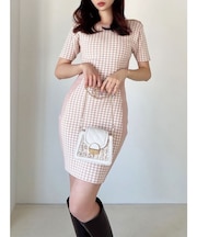 ハウンドトゥースミニニットワンピース