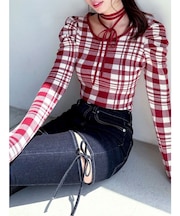 チョーカーデザインニットトップス