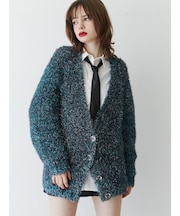 ラメシャギーVネックカーデ