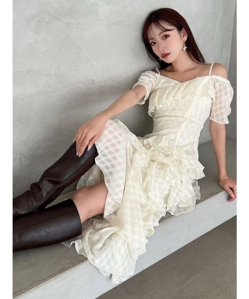 ヘムラッフルアシメワンピース