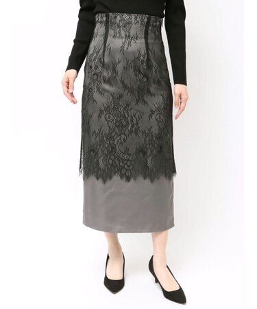 レースレイヤードナロースカート