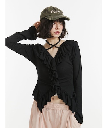 ラッフルフリルトップス
