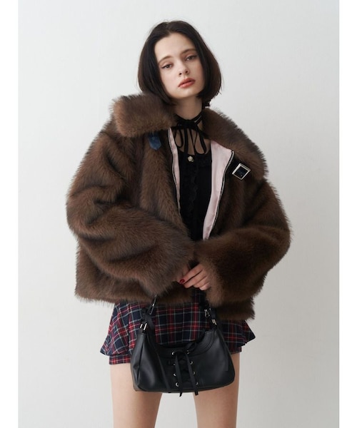 WEB限定】ベルトミドルファーコート｜マークスタイラー