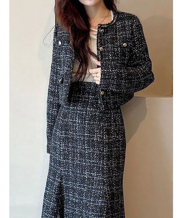 オリジナルツイードノーカラージャケット