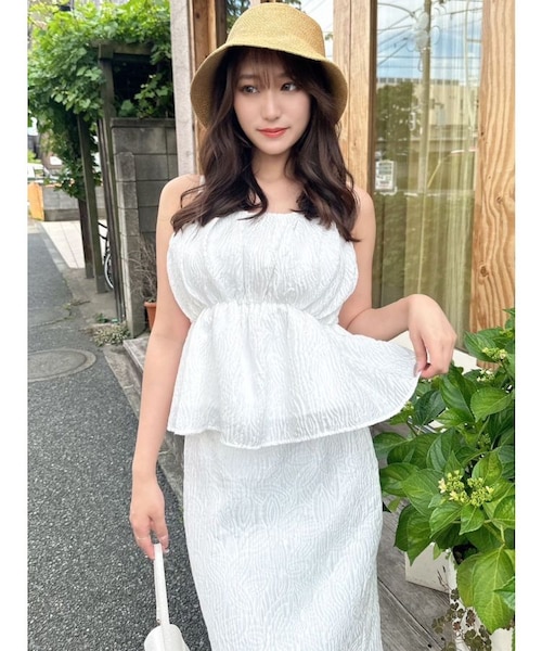 ジャガードペプラムキャミチュニック【セットアップ着用可能