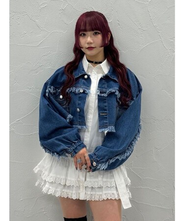 ワイドクロップドフリンジGジャン【セットアップ対応】