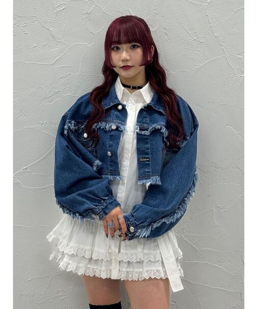 ワイドクロップドフリンジGジャン【セットアップ対応】