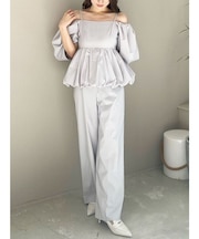 タフタバルーンペプラムロンパース