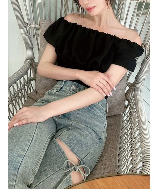 シアードッキングオフショルトップス