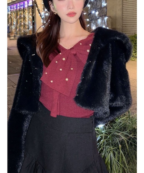 フラッフィービッグカラーブルゾン