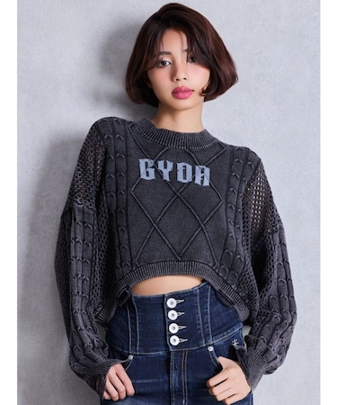 GYDA damage processing ニットトップス