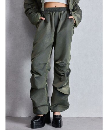 サイドギャザーpigment processedパンツ