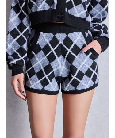 アーガイルニットショートパンツ