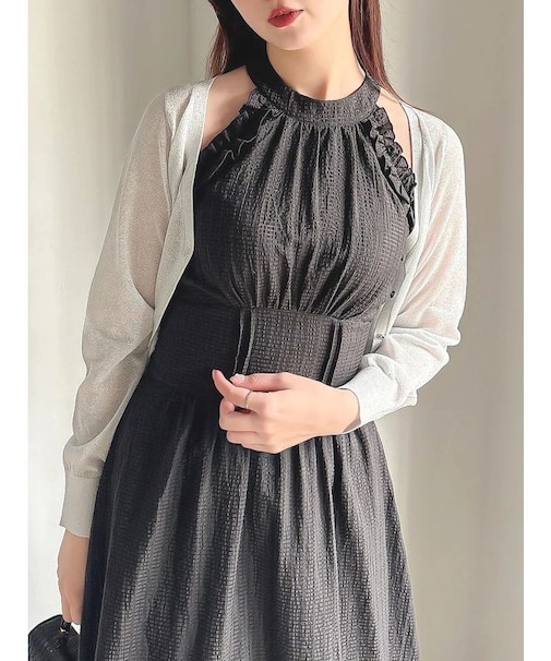 ラメシアーシンプルニットカーディガン