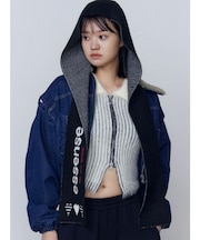 ボアカラーデニムブルゾン