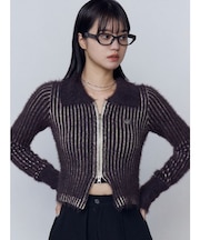 シャギープレーティングジップトップス