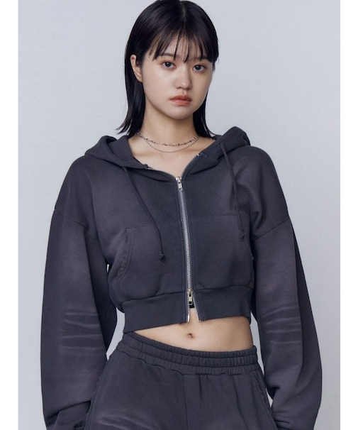 シェービングショートジップフーディ