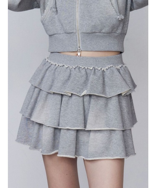 スウェットティアードミニスカート