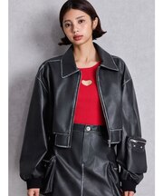 URBAN EDGEフェイクレザーユーティリティーブルゾン