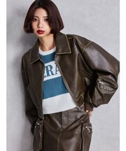 URBAN EDGEフェイクレザーユーティリティーブルゾン