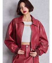 URBAN EDGEフェイクレザーユーティリティーブルゾン