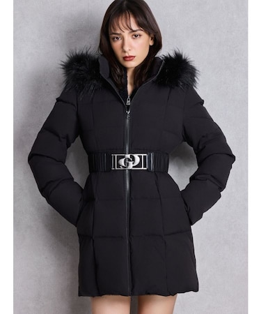 GDベルト付きロングダウンコート