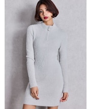 ZIPミニシャギーニットワンピース