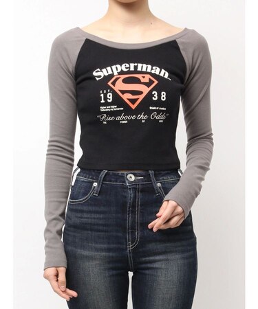 SUPERMAN GYDA 2WAYラグランショートトップス