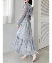 バックリボンレースフリルワンピース