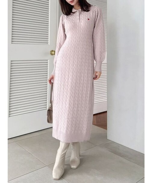 【POLO BCSコラボ/20周年記念復刻！】ケーブルポロニットワンピース