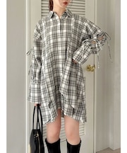 シャツイレフレアミニワンピース