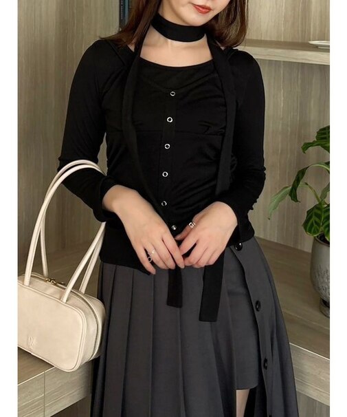 レイヤードデザインカットソー