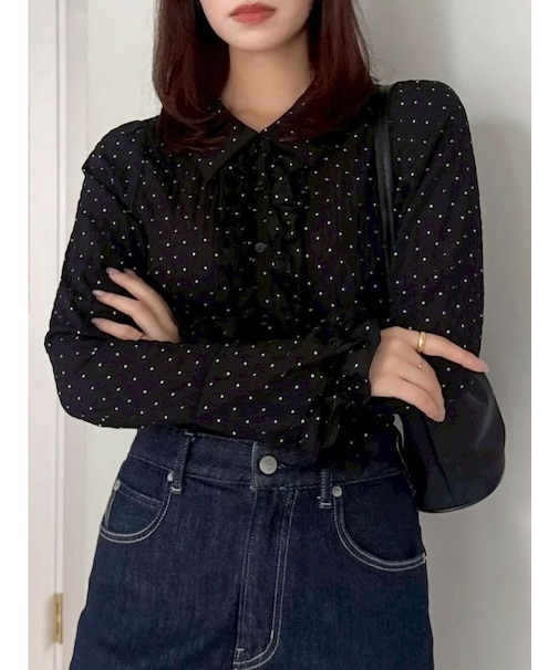 シュリンクフラワーショートシャツ