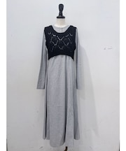 ニットレイヤードワンピース