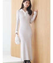 バイカラースキッパーニットワンピース