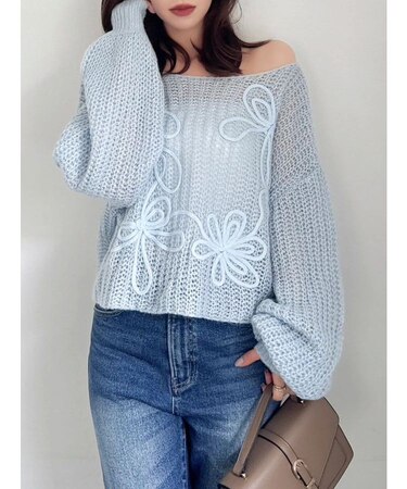 モヘアライクルーズニット