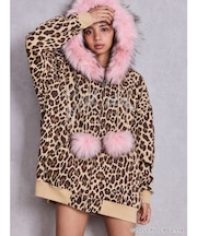 GYDA×GALFY bijou logo leopard BIG パーカー