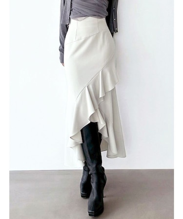 ラッフル切替マーメイドスカート