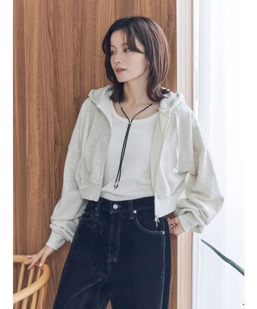 ダブルジップヴィンテージショートパーカー