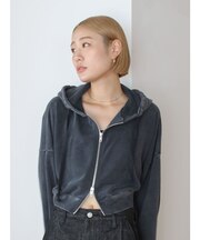 ダブルジップヴィンテージショートパーカー