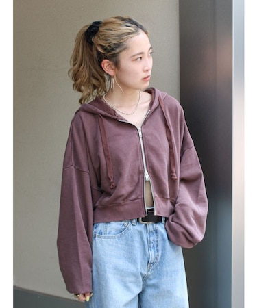 ダブルジップヴィンテージショートパーカー